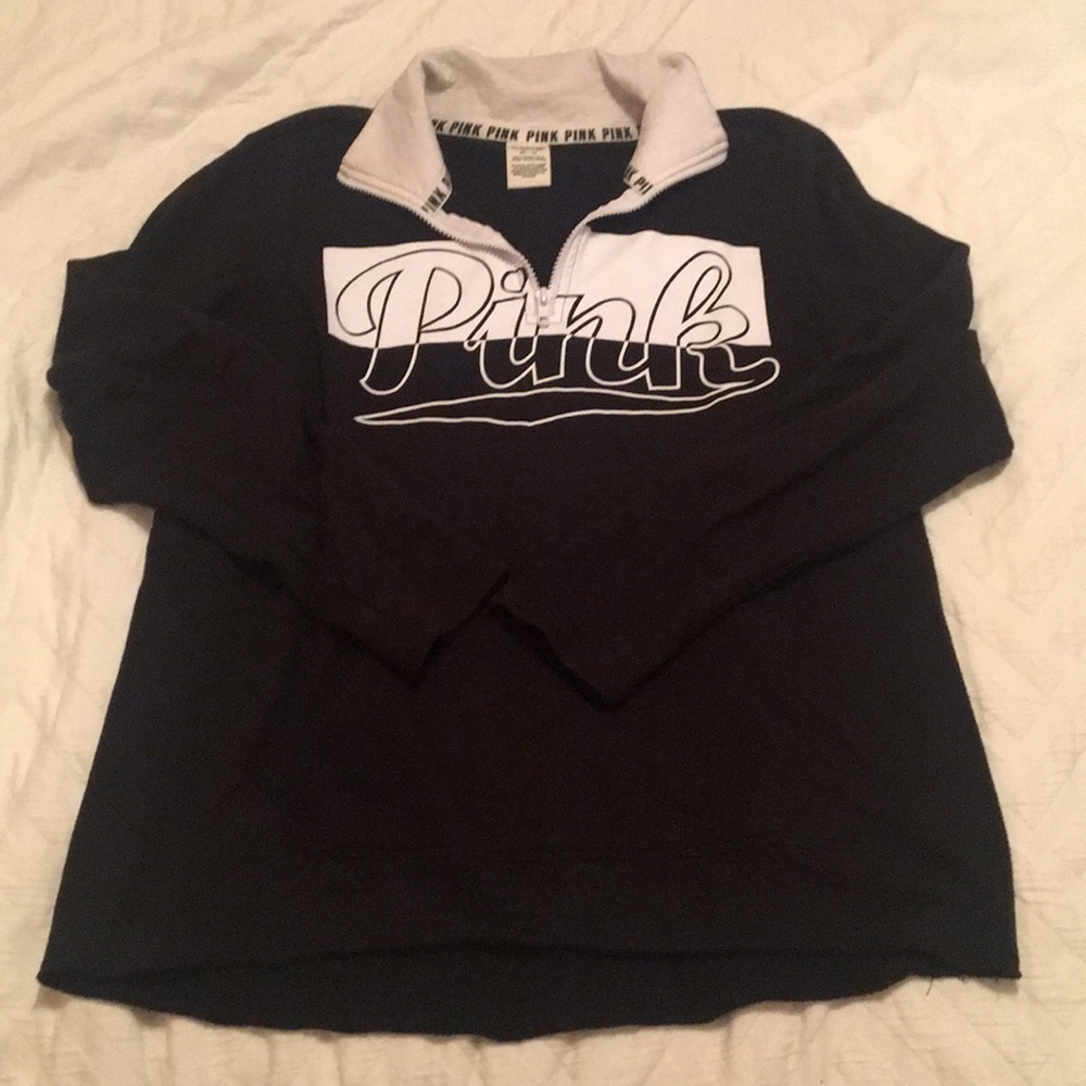 VS PINK Black and White Quarter Zip